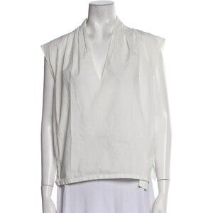 FRAME V-Neck Short Sleeve Blouse